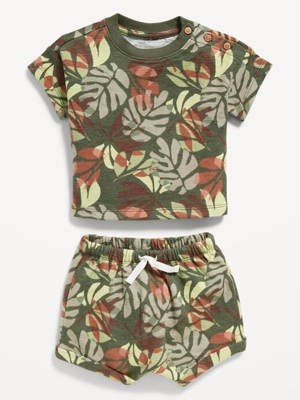 Old Navy Jungle Grove Unisex Knit T-Shirt & Shorts Set Size 18-24 Months